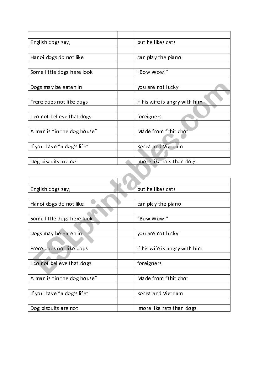 a dogs life in vietnam worksheet