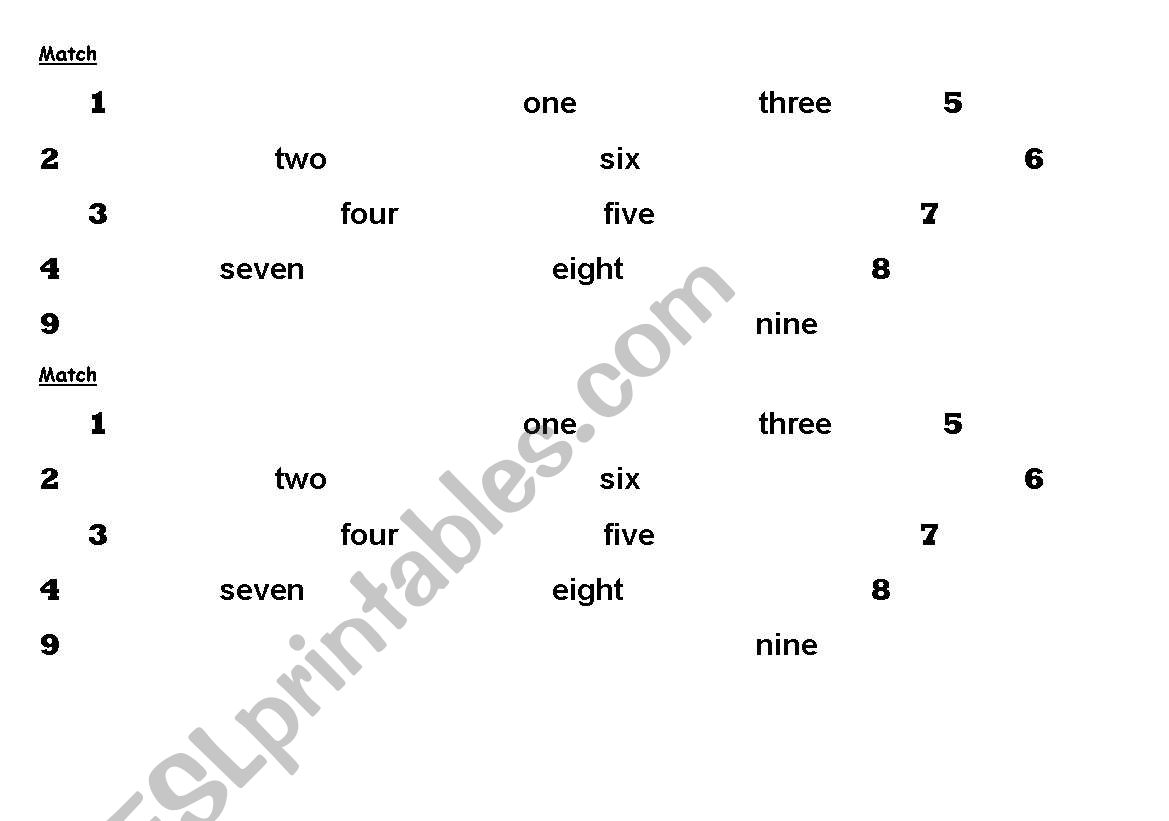 Numbers worksheet
