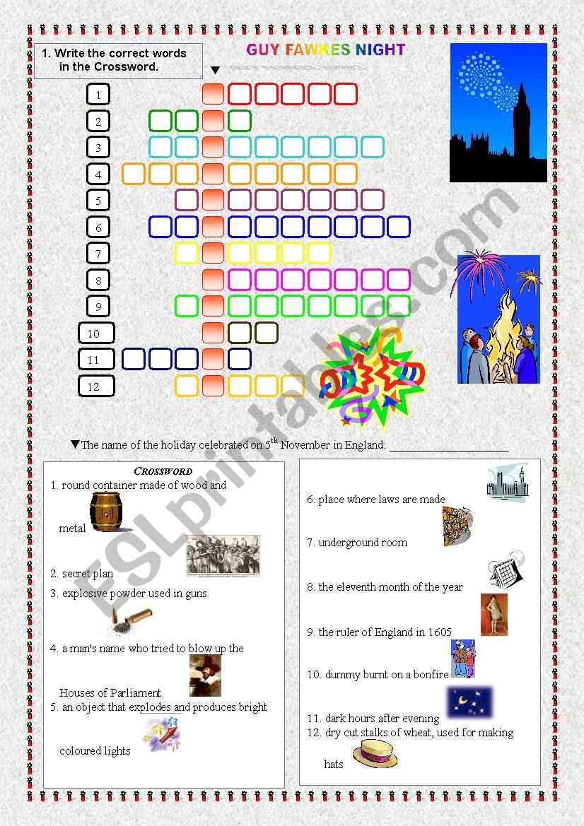 Bonfire Night worksheet