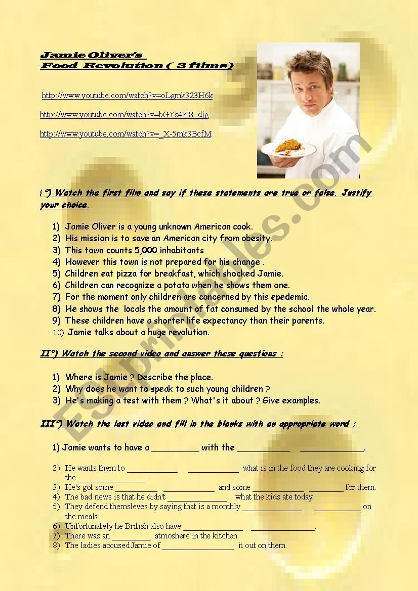 Jamie OliverÂ´s Food Revolution Youtube 