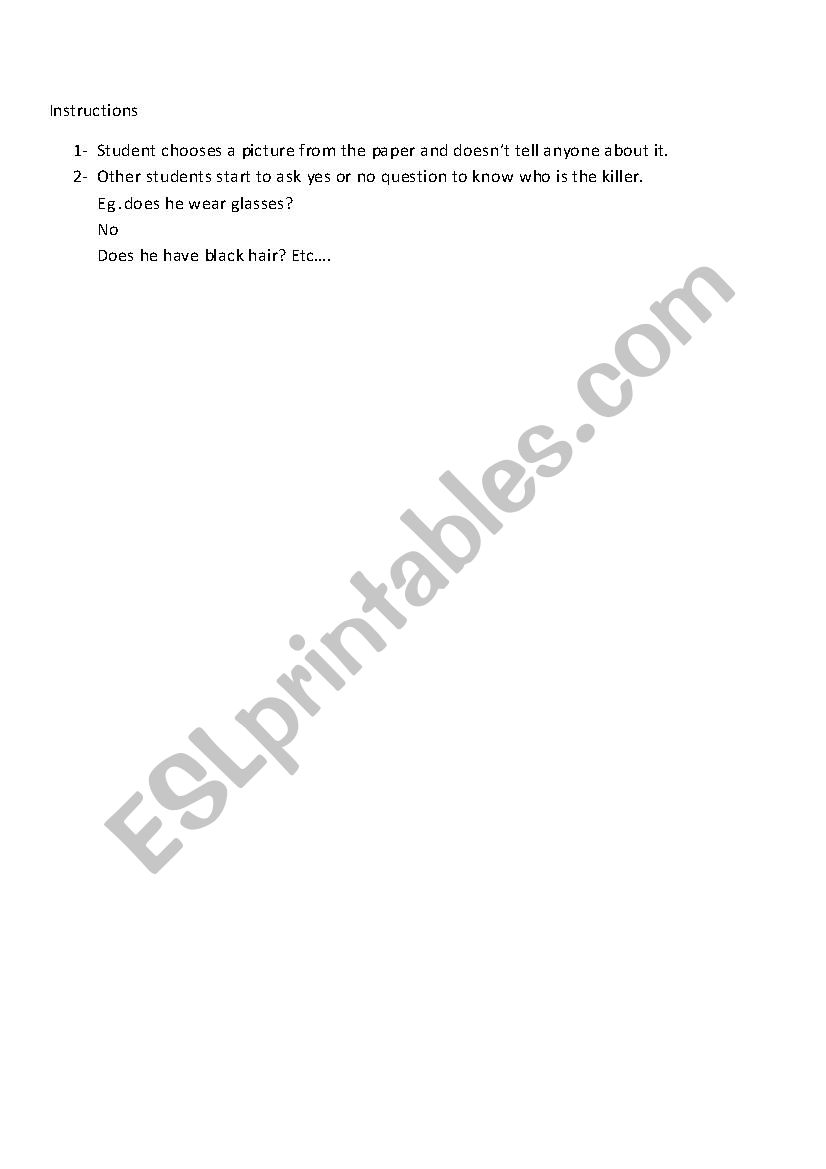describing people appearance worksheet