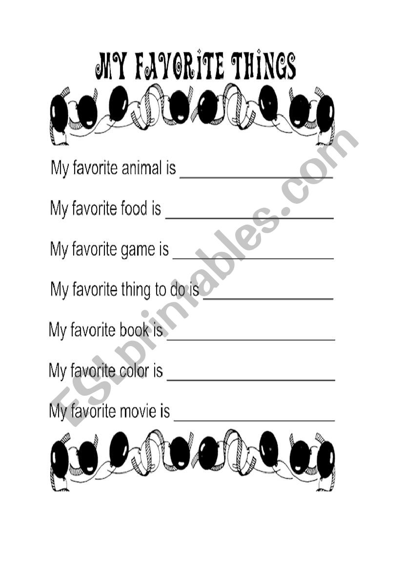 All about me worksheet