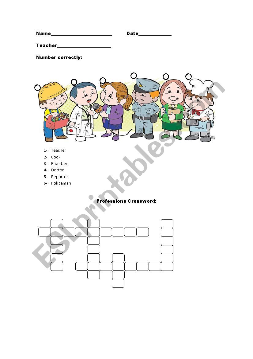 Jobs worksheet