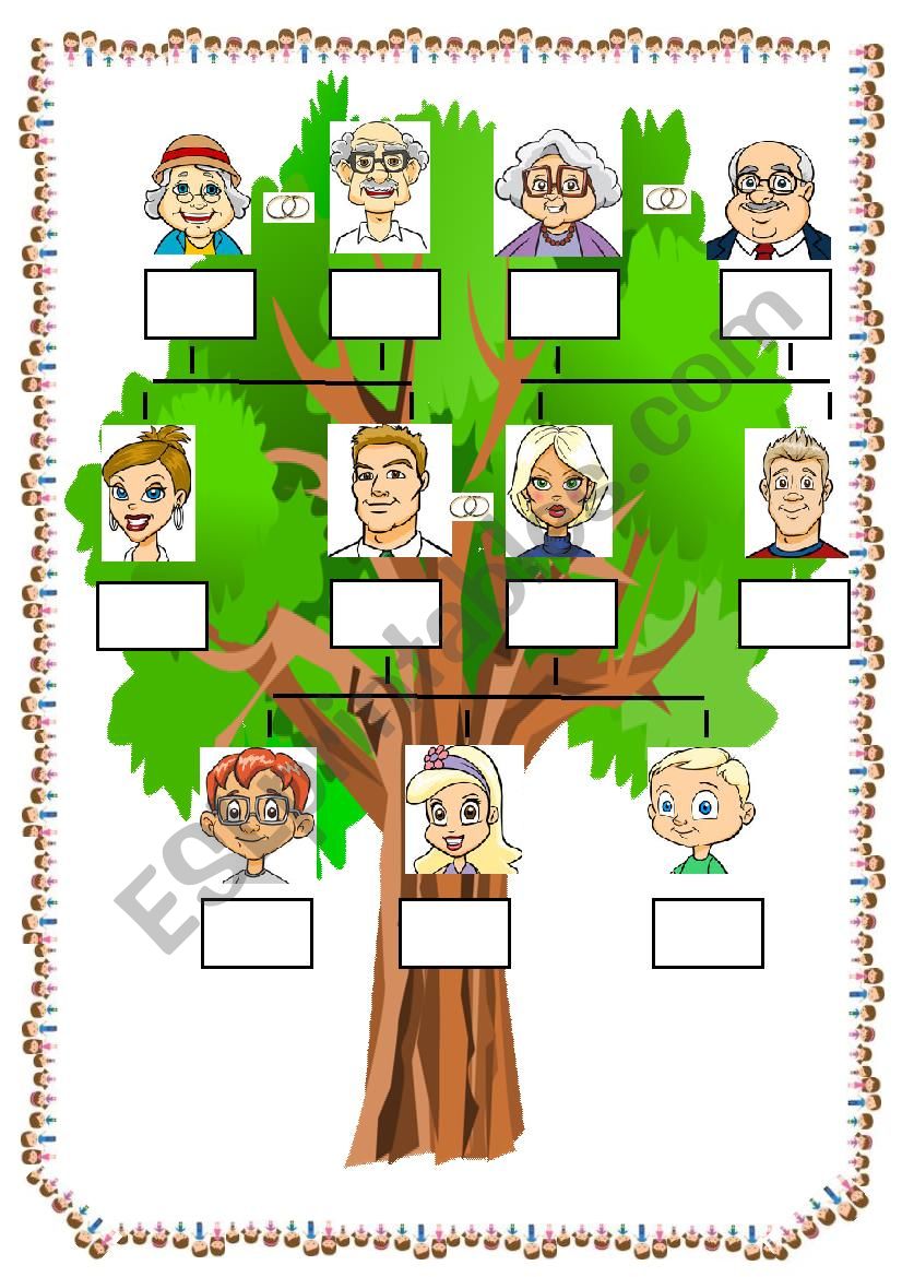 MY FAMILY  TREE  2 ESL worksheet  by hedgehog