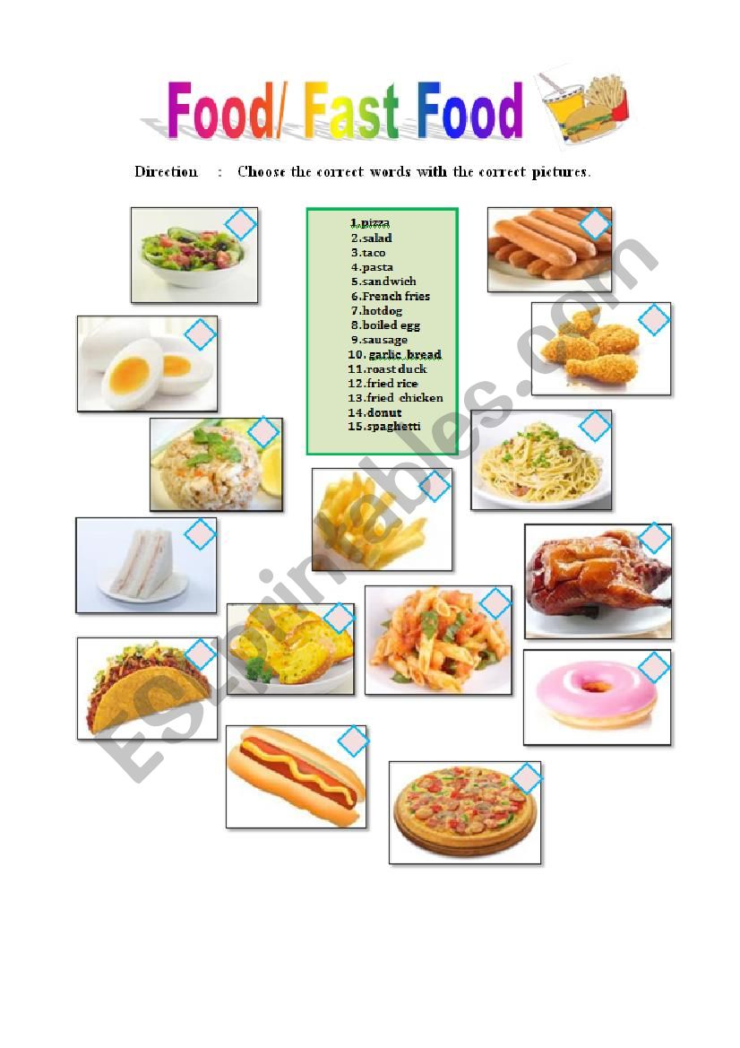 FastFoods worksheet