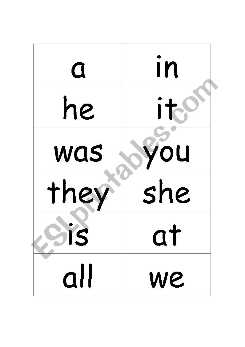 High Frequency Words first 100