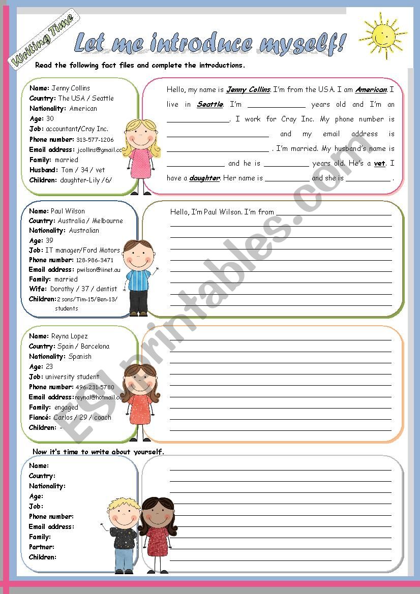 Writing Time Series - Let me introduce myself! - Adult characters