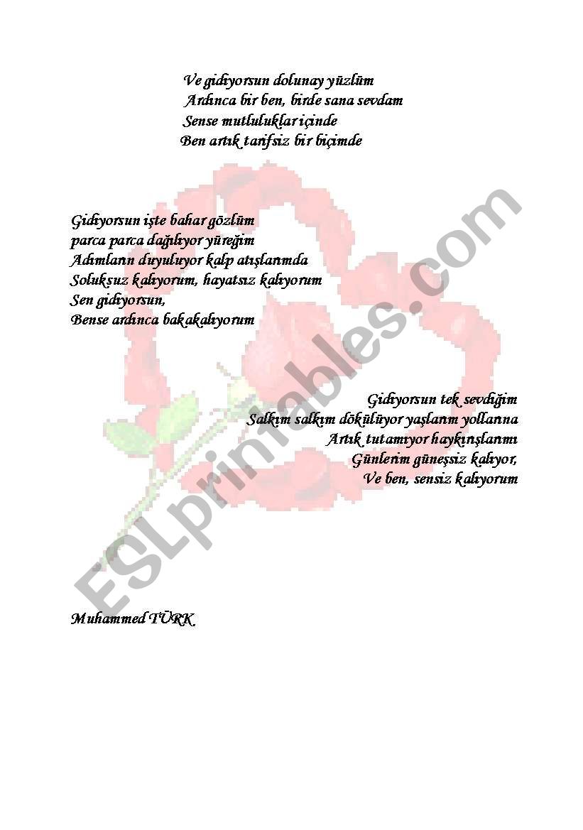 a short poem of me,  worksheet