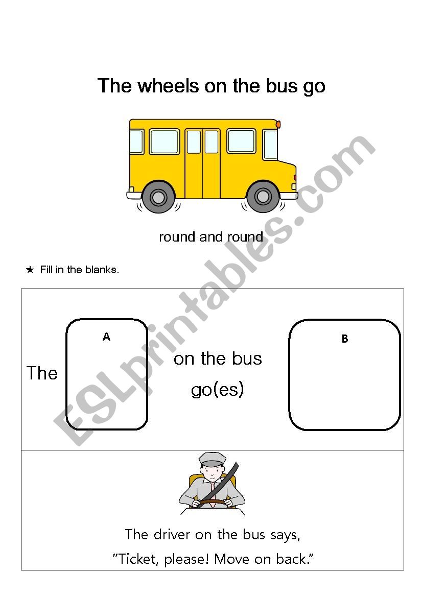 The Wheels on the Bus worksheet