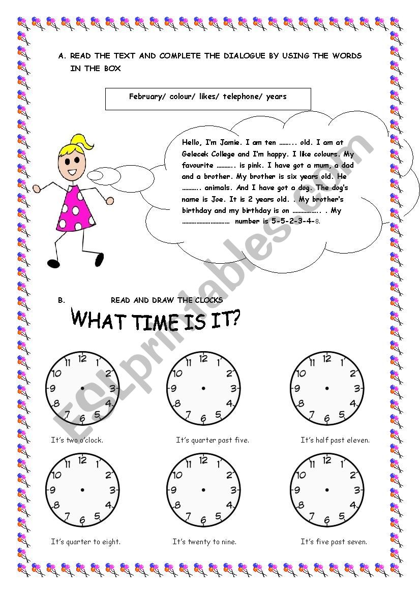 what time is it worksheet