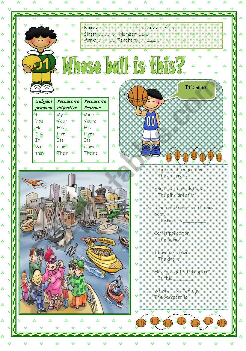 Possessive adjectives / Possessive Pronouns 