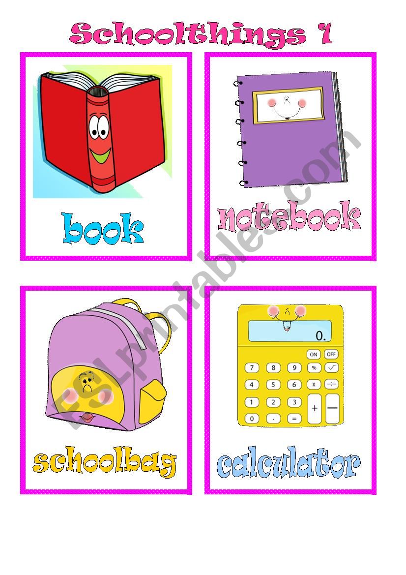 SCHOOLTHINGS FLASHCARDS 1/3 worksheet