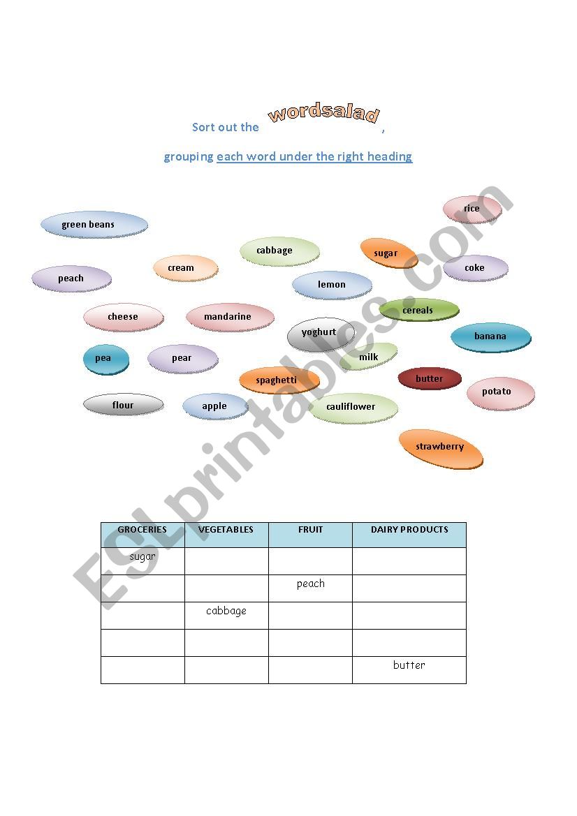 Food and Drinks worksheet