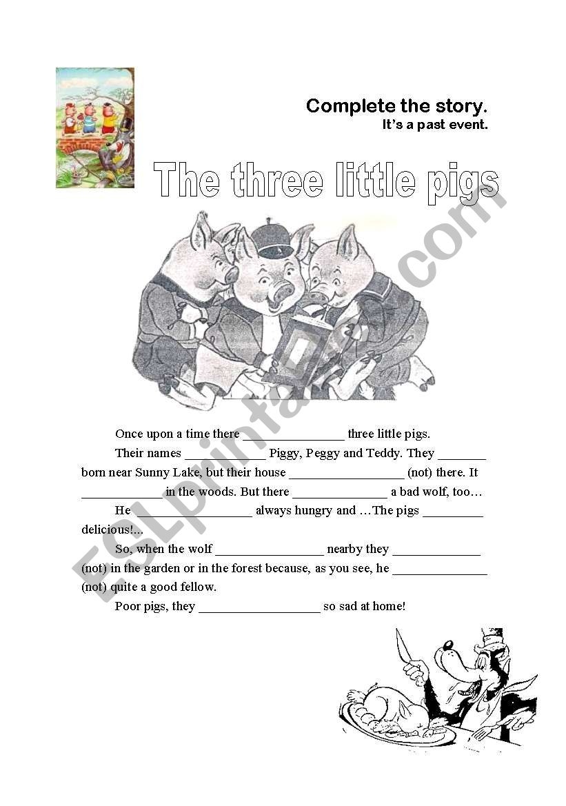 The three little pigs story worksheet
