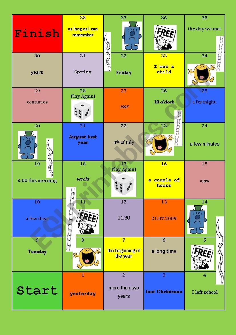 For and Since - Snakes & Ladders