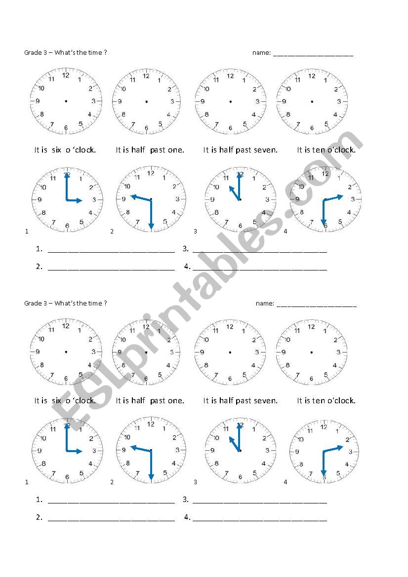 Whats the time? worksheet