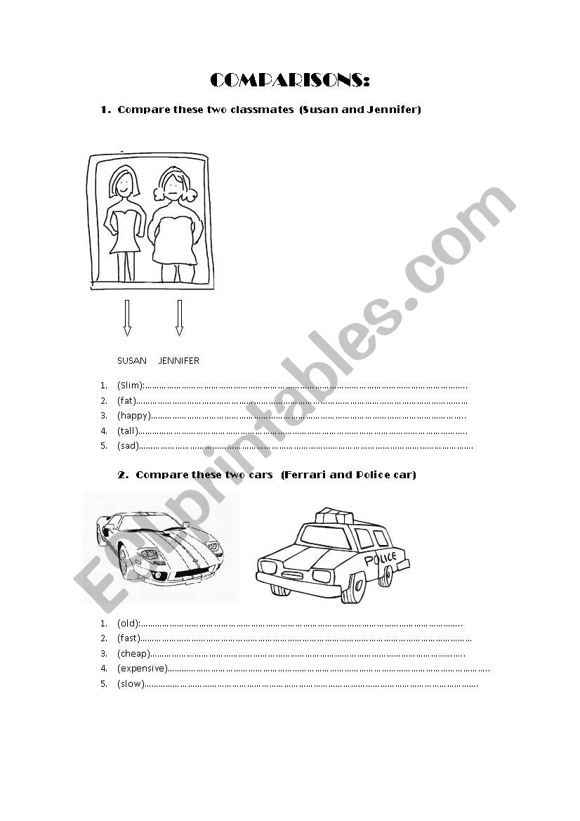 COMPARISONS worksheet