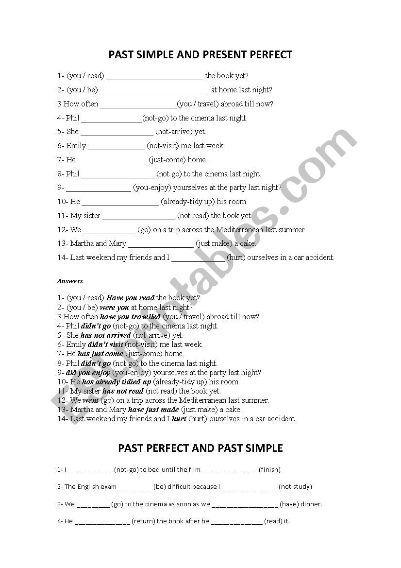 Tenses and questions practice worksheet