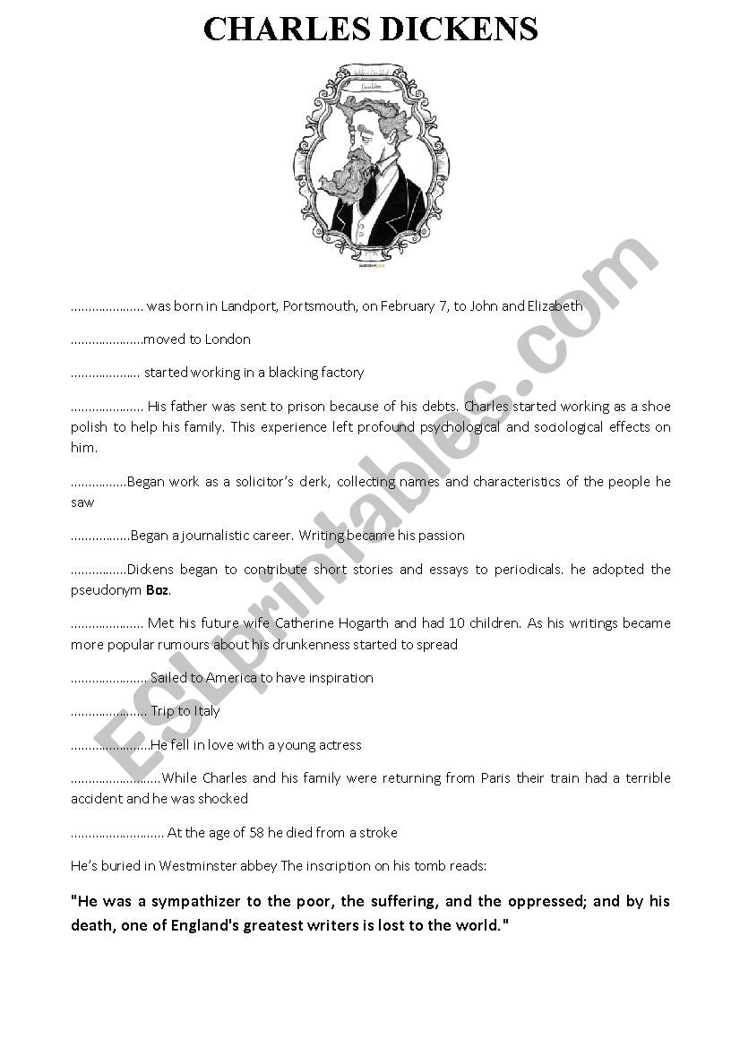 Charles Dickens worksheet