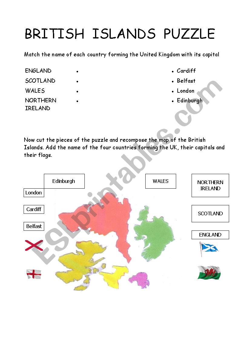 British Islands Puzzle worksheet