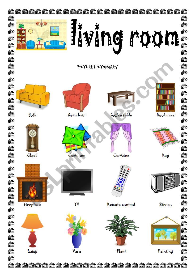 Living Room Picture Dictionary Esl Worksheet By Phillisk