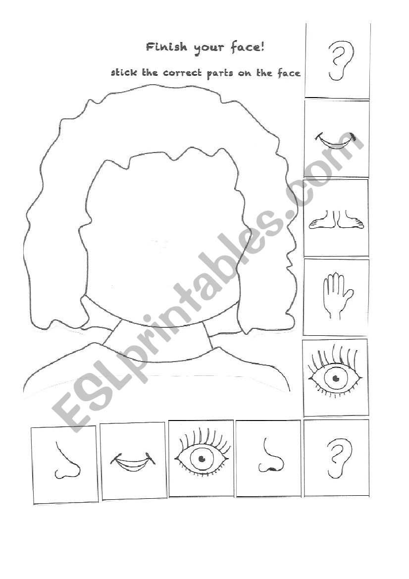 Finish your face. worksheet