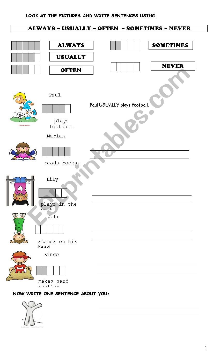 FREQUENCY ADVERBS REVISION worksheet