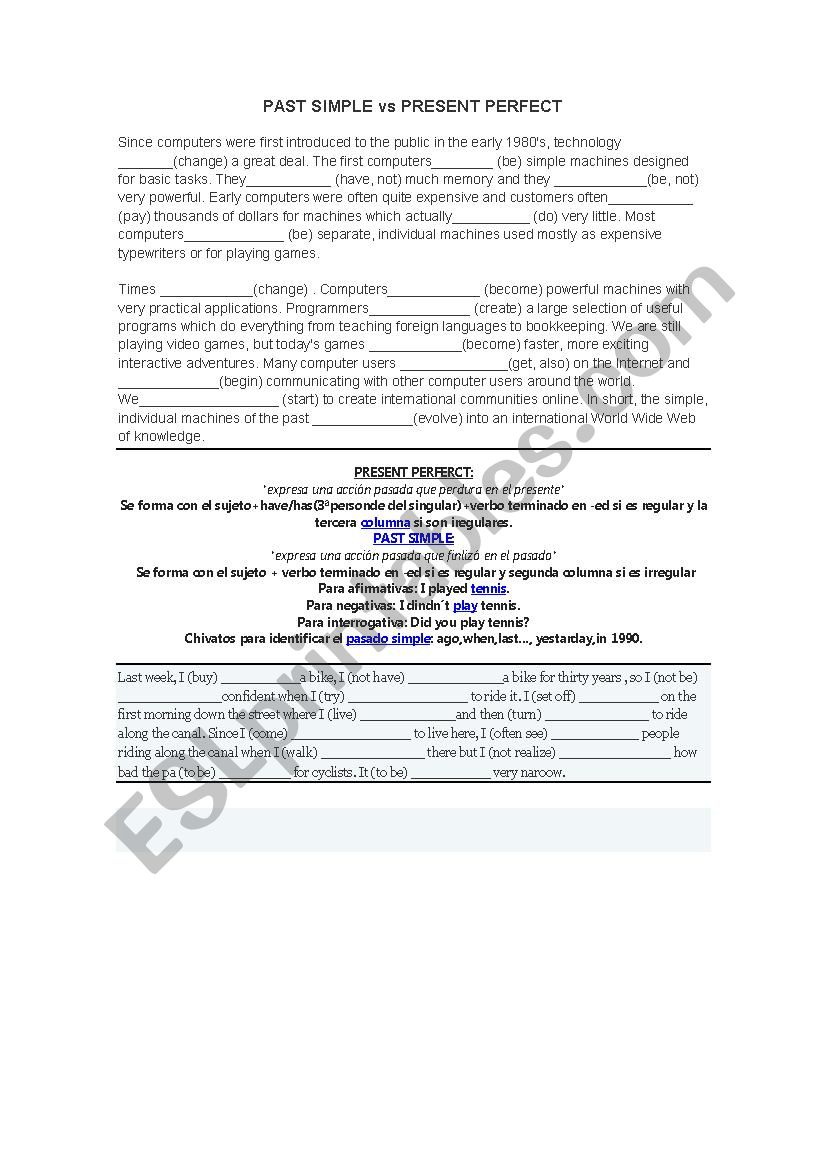 present perfect vs past simple - ESL worksheet by xikitina13