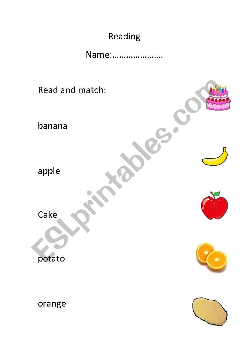 reading words worksheet