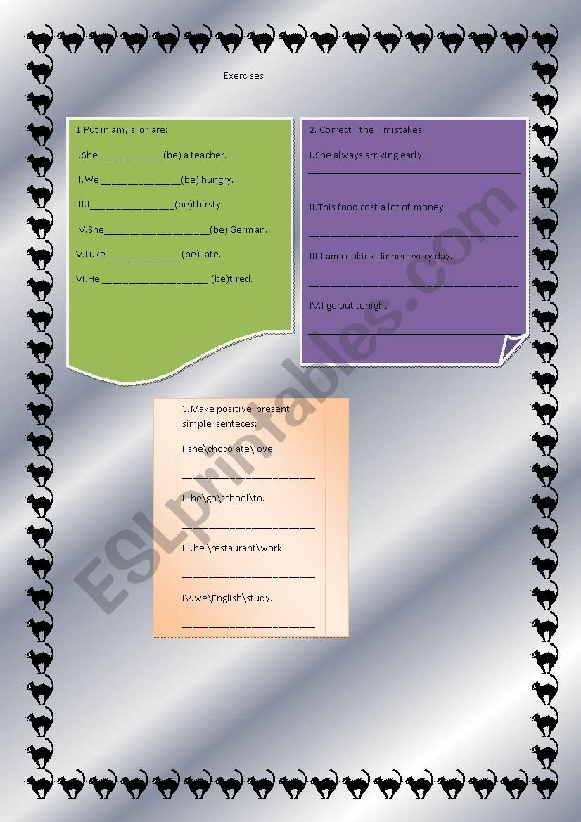 Present Simple and Continuous worksheet