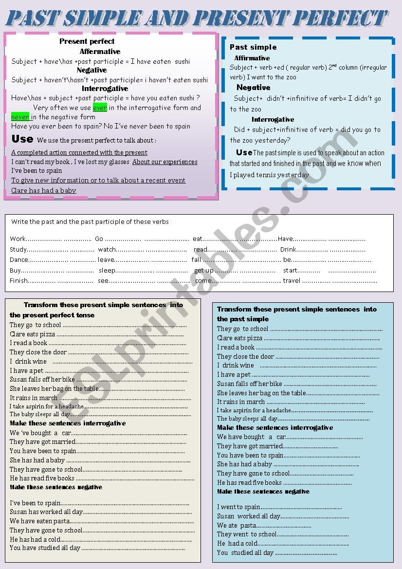 present perfect and past simple