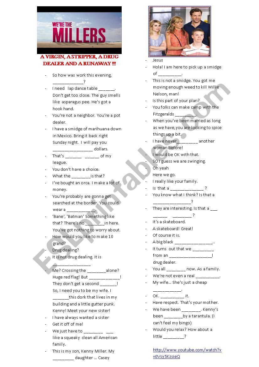 WERE THE MILLERS worksheet