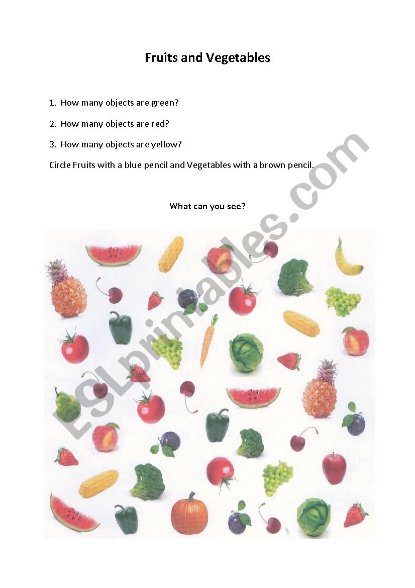 Fruits and Vegetables worksheet