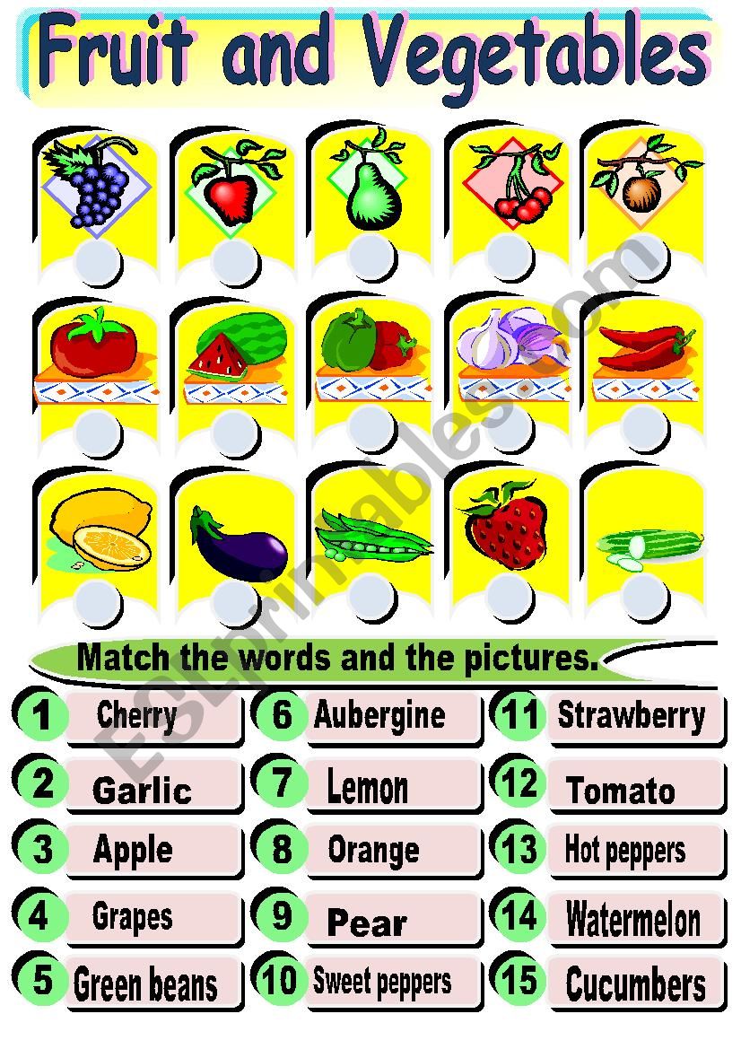 Fruit and Vegetables worksheet