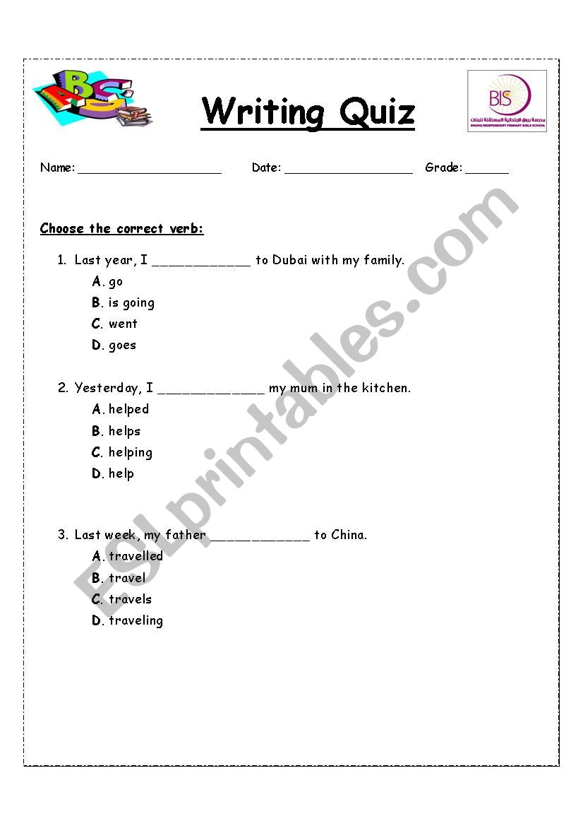 past simple worksheet