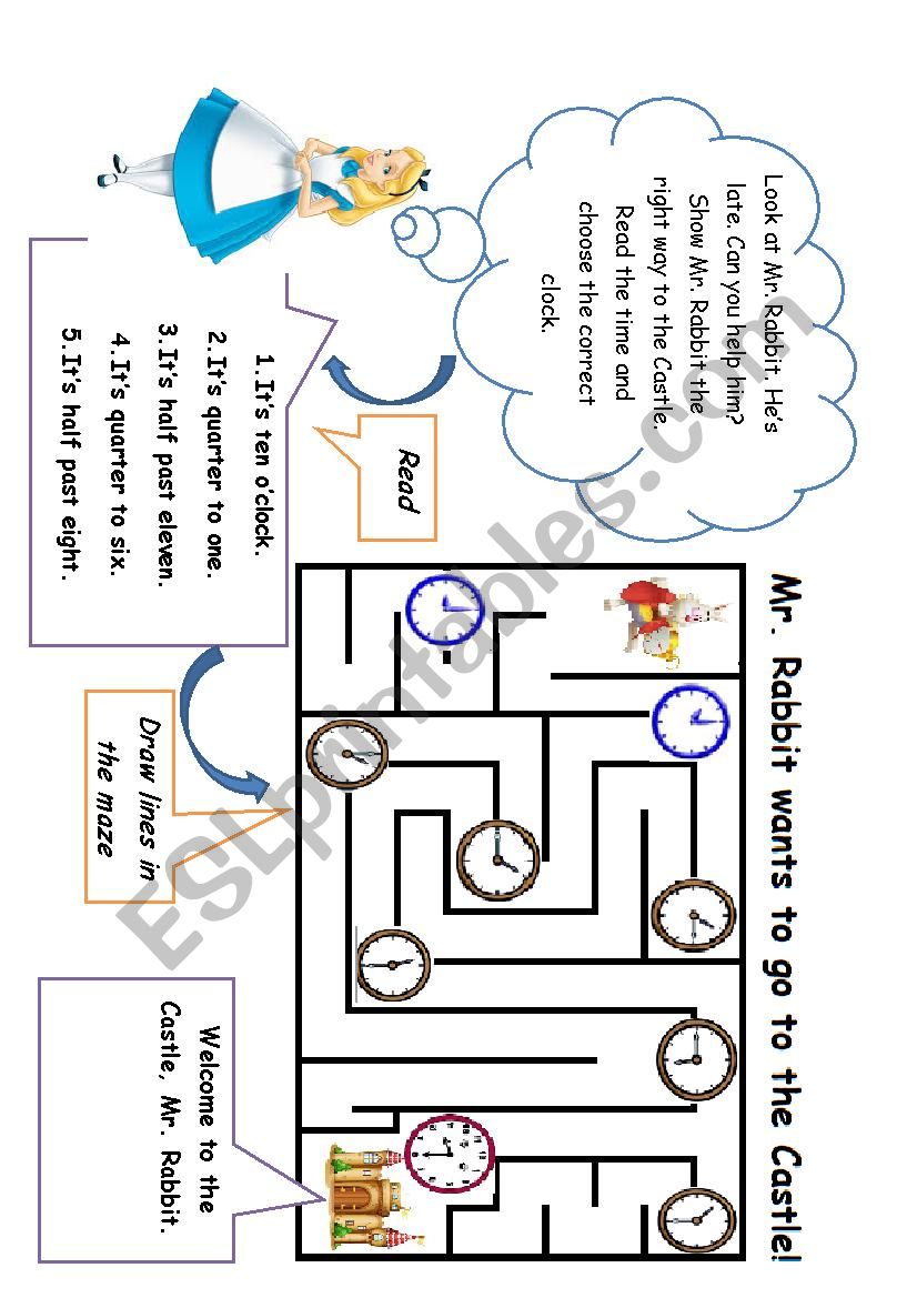 Telling the time worksheet