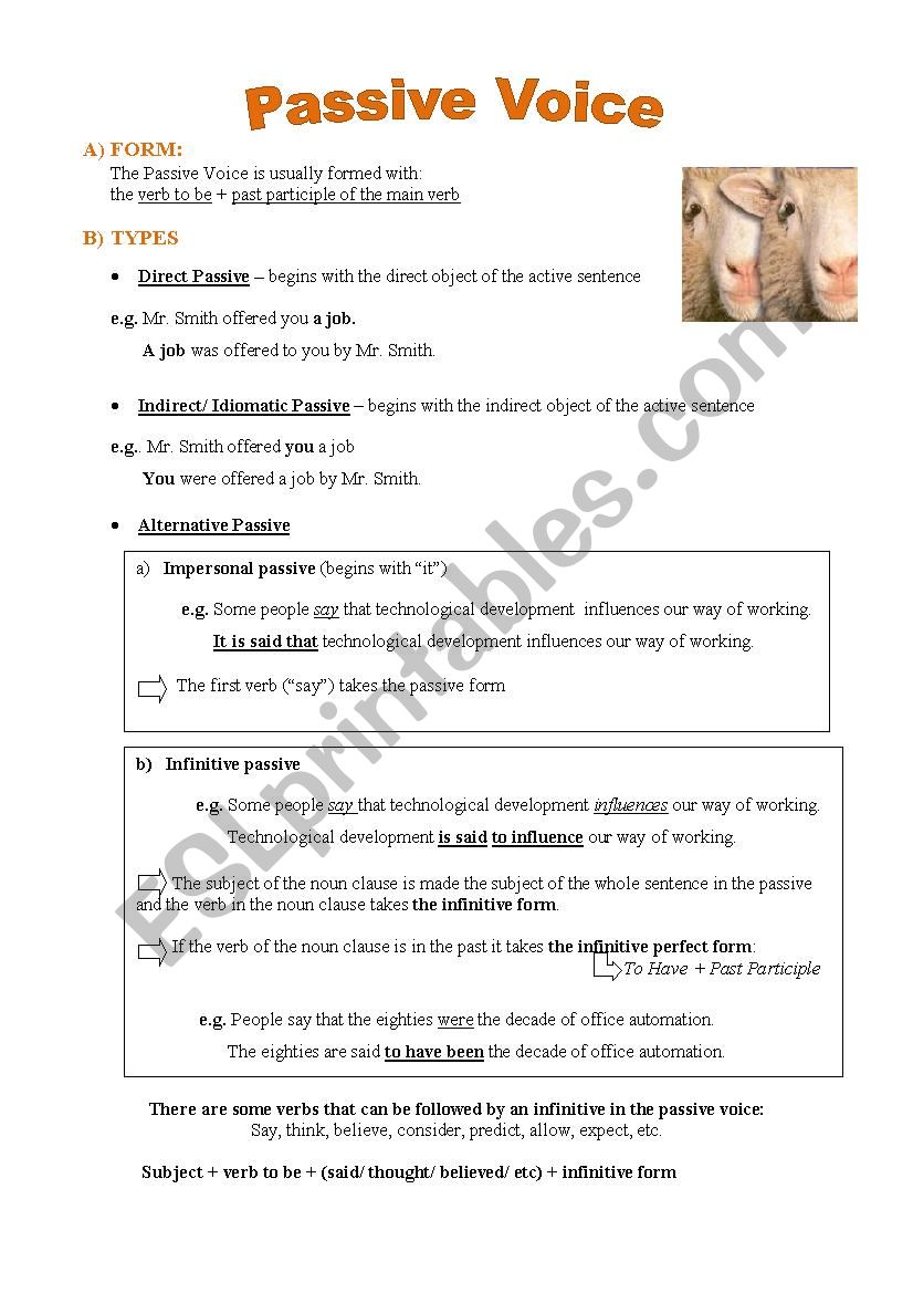 Passives worksheet