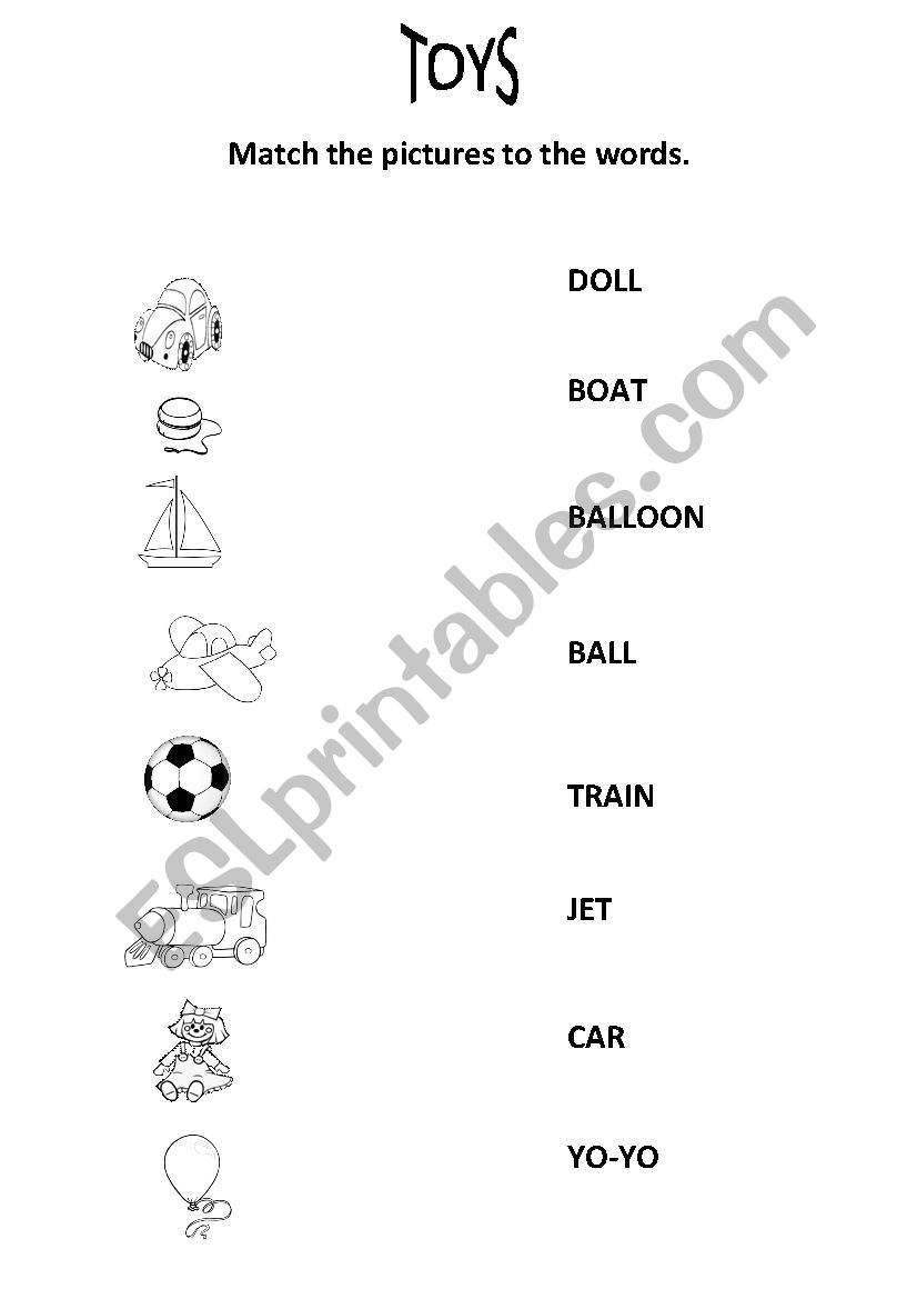 Toys worksheet