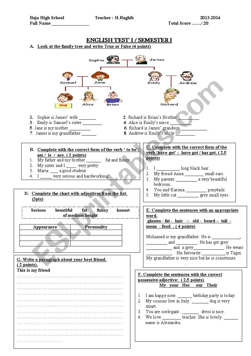 Test worksheet