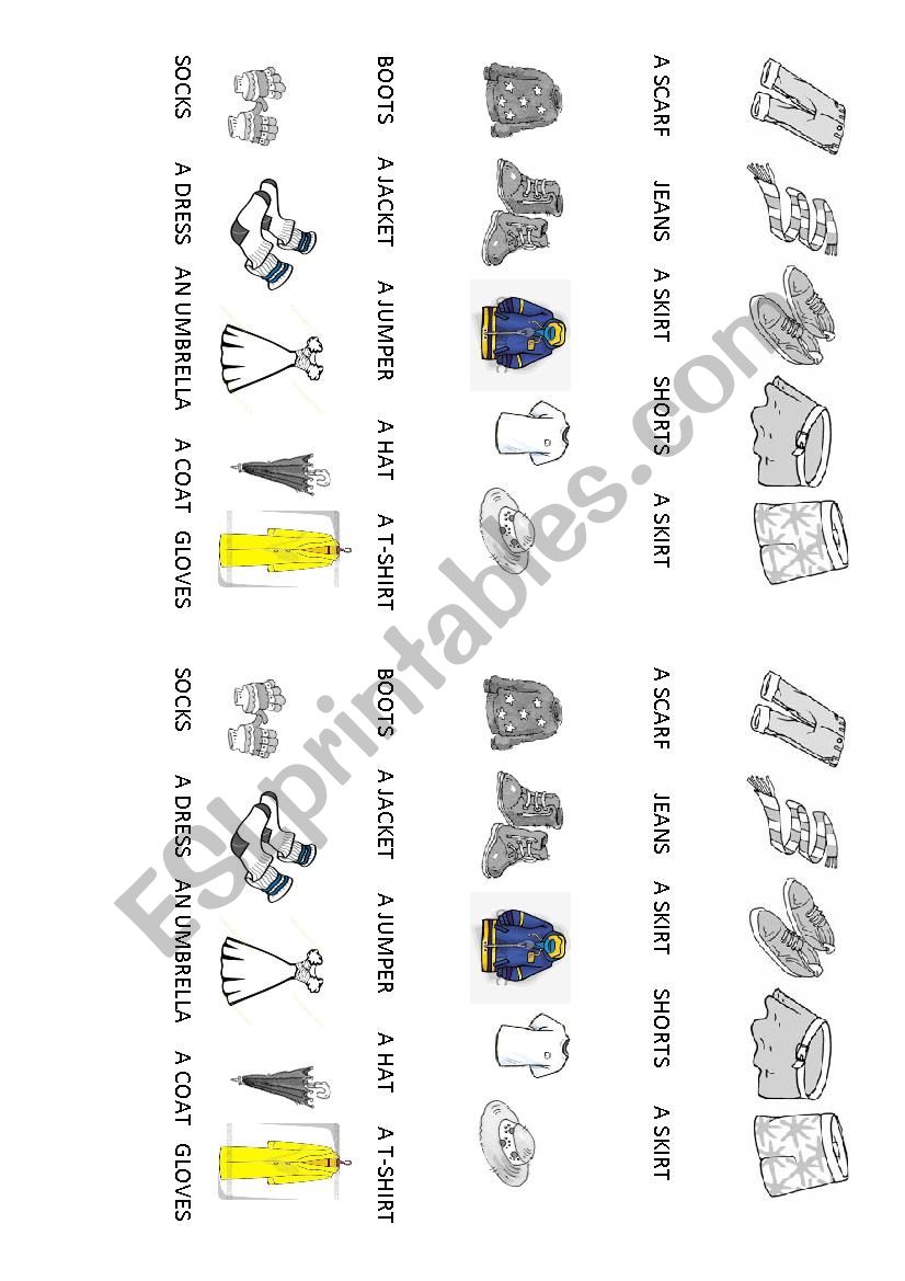 Clothes worksheet