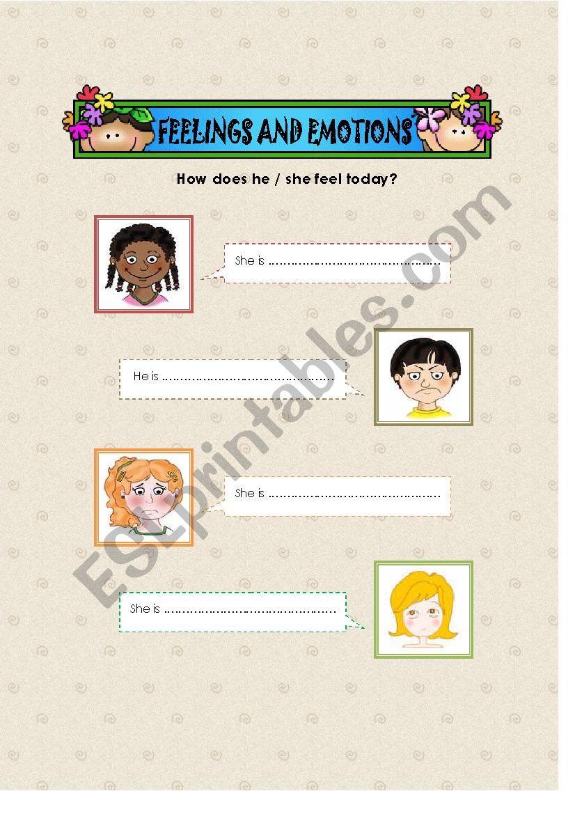 Feelings & Emotions worksheet