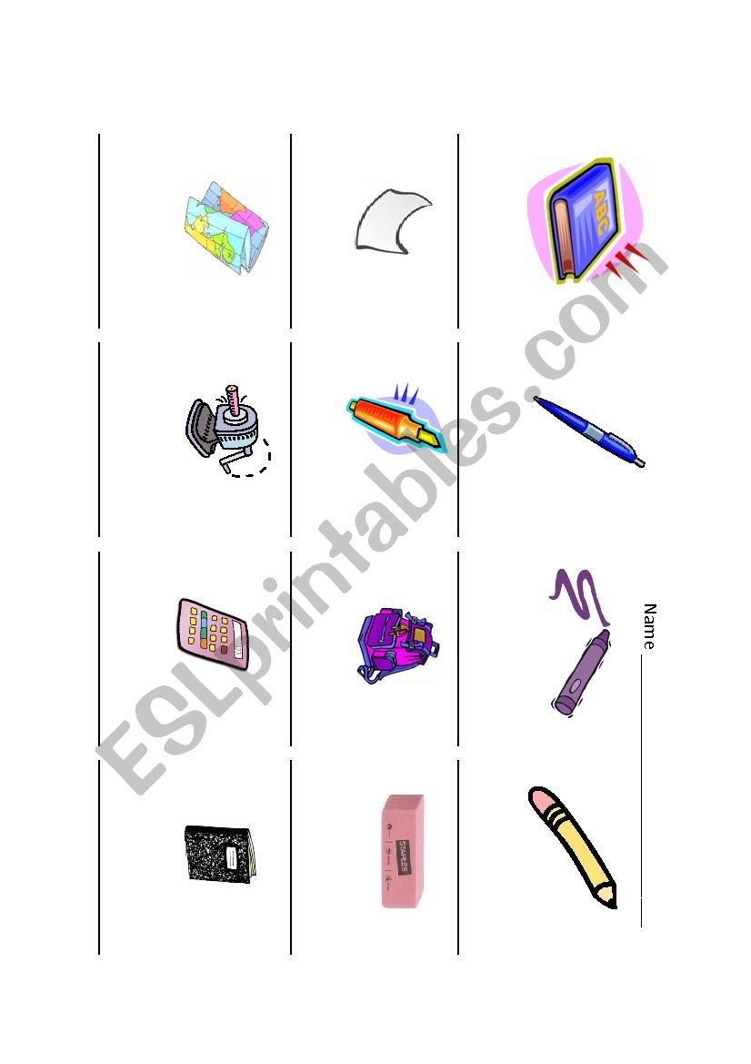 Classroom Objects Labeling Worksheet