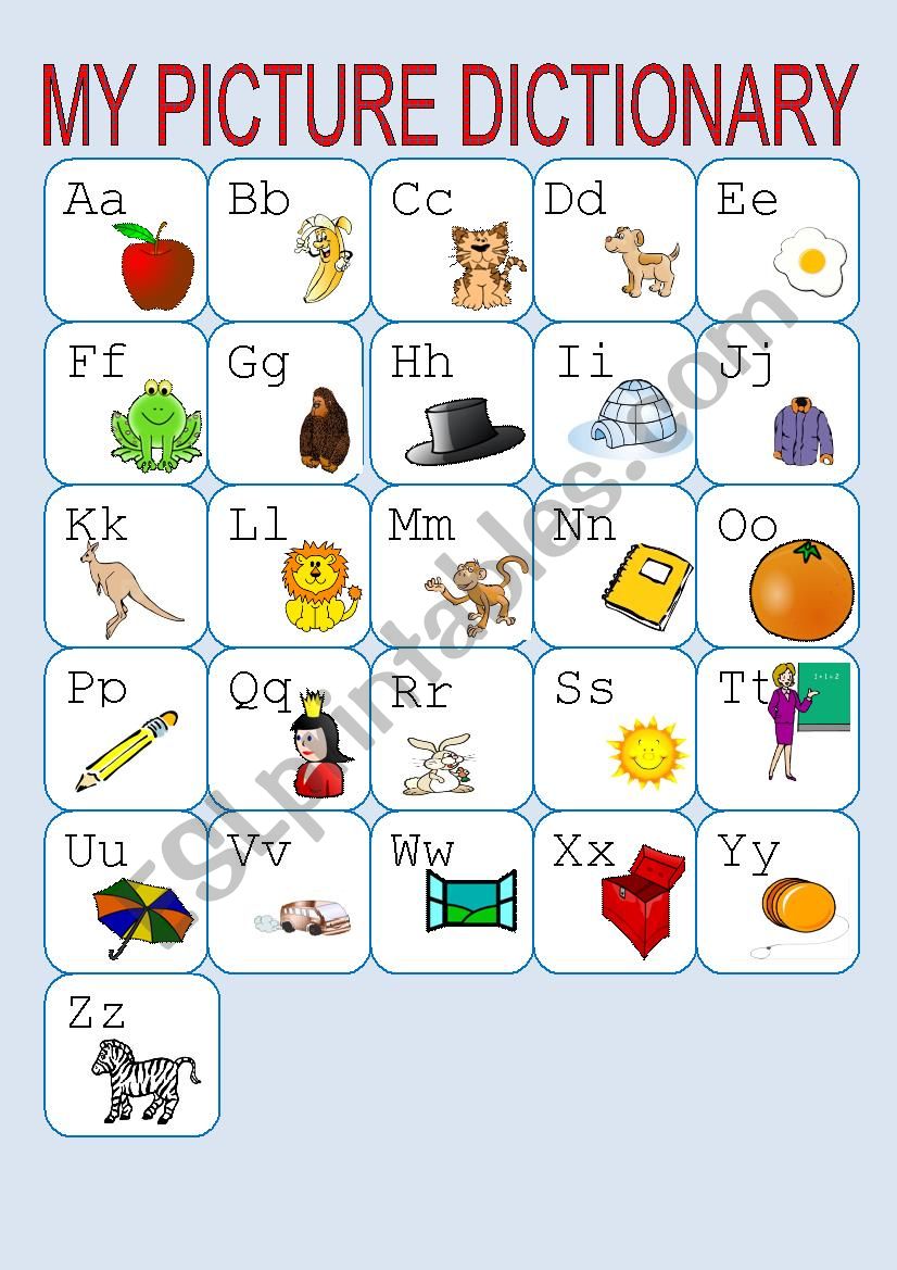 my picture dictionary worksheet