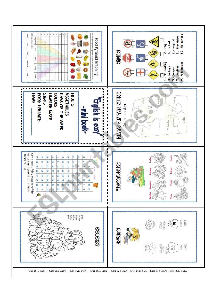 ENGLISH IS EASY MINIBOOK worksheet