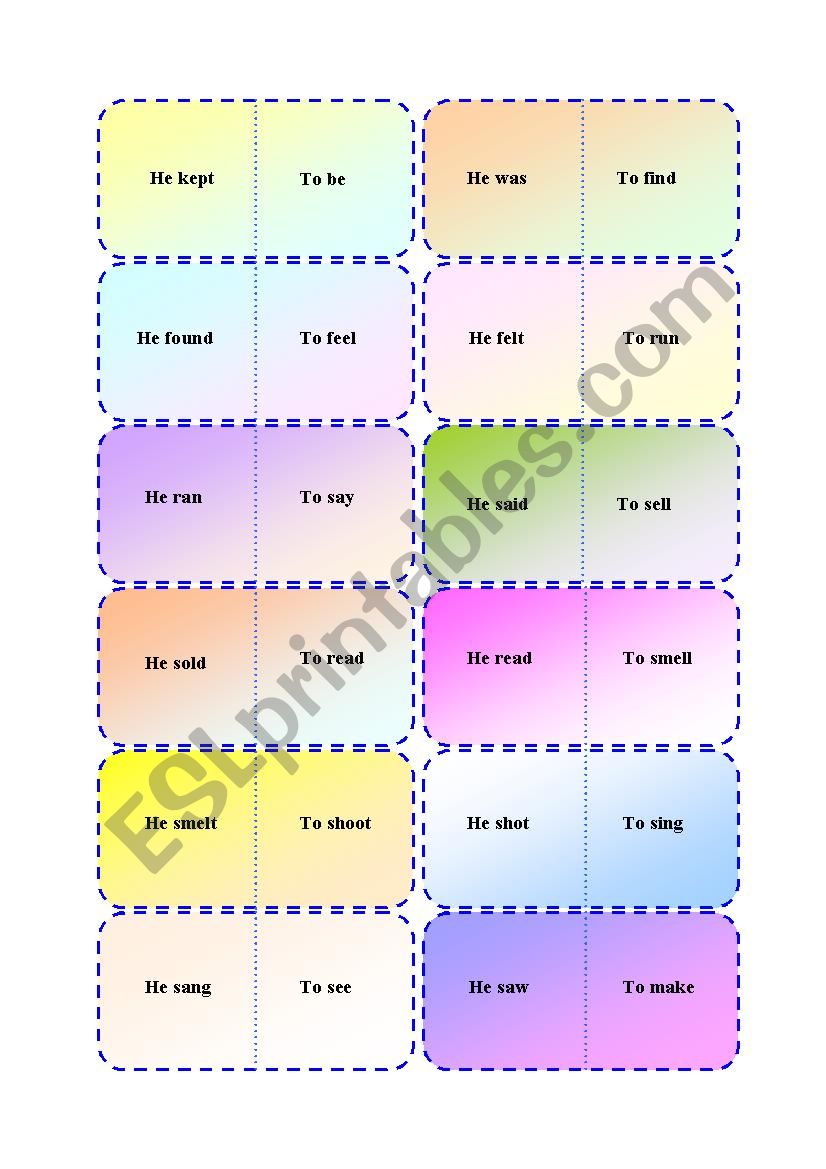 Domino with Irregular Verbs worksheet