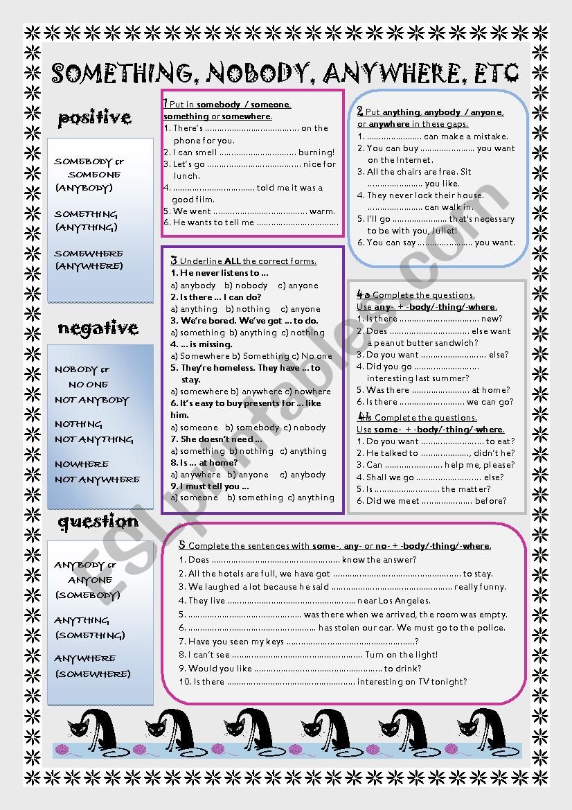 Something anything somebody anybody упражнение. Производные местоимения в английском языке Worksheets. Something anything nothing упражнения и some и any. Задания на Somebody anybody. Somebody something somewhere упражнения.