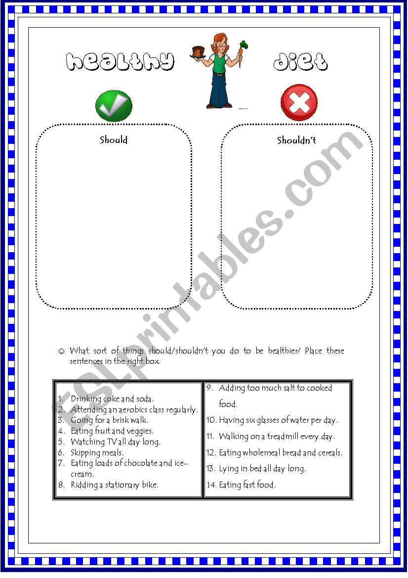 Healthy Diet worksheet