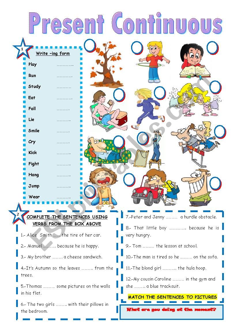 PRESENT CONTINUOUS worksheet