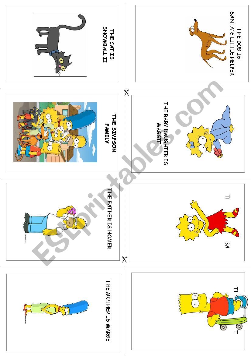 pattern to make mini-books + explanations + example with the simpson