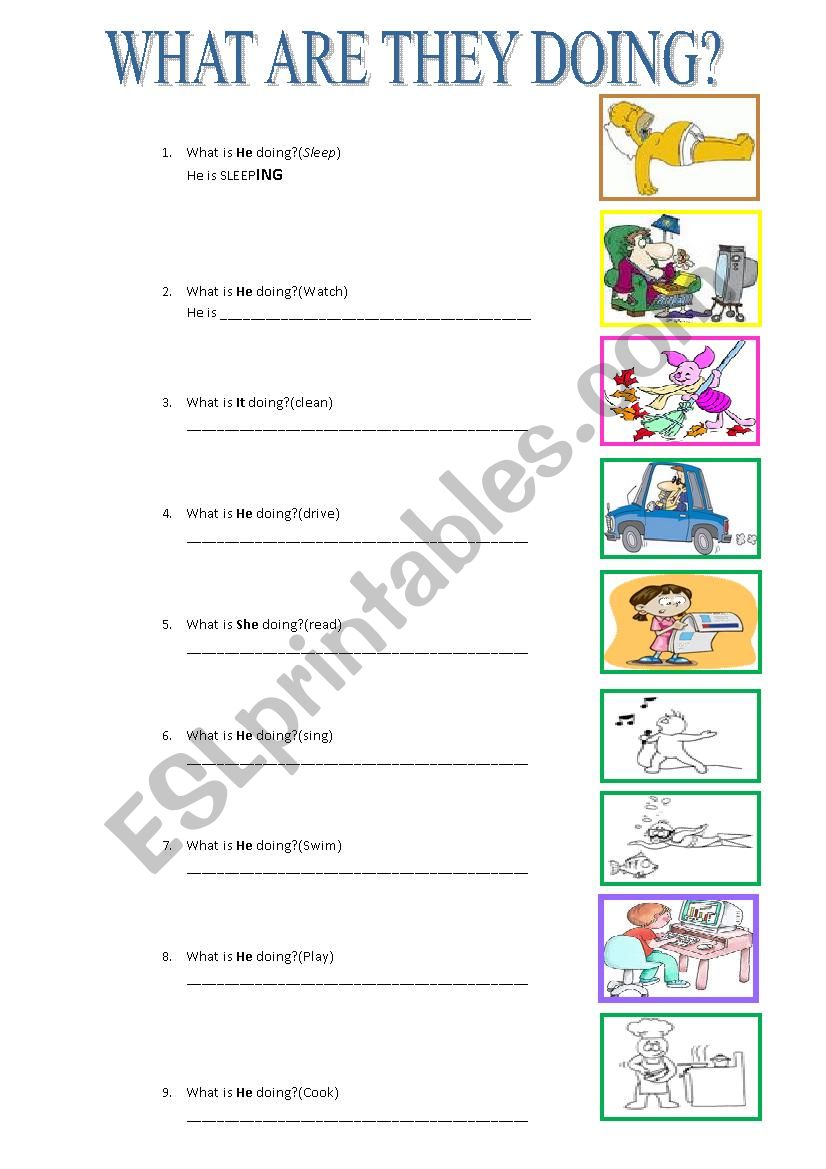 Present Progressive worksheet